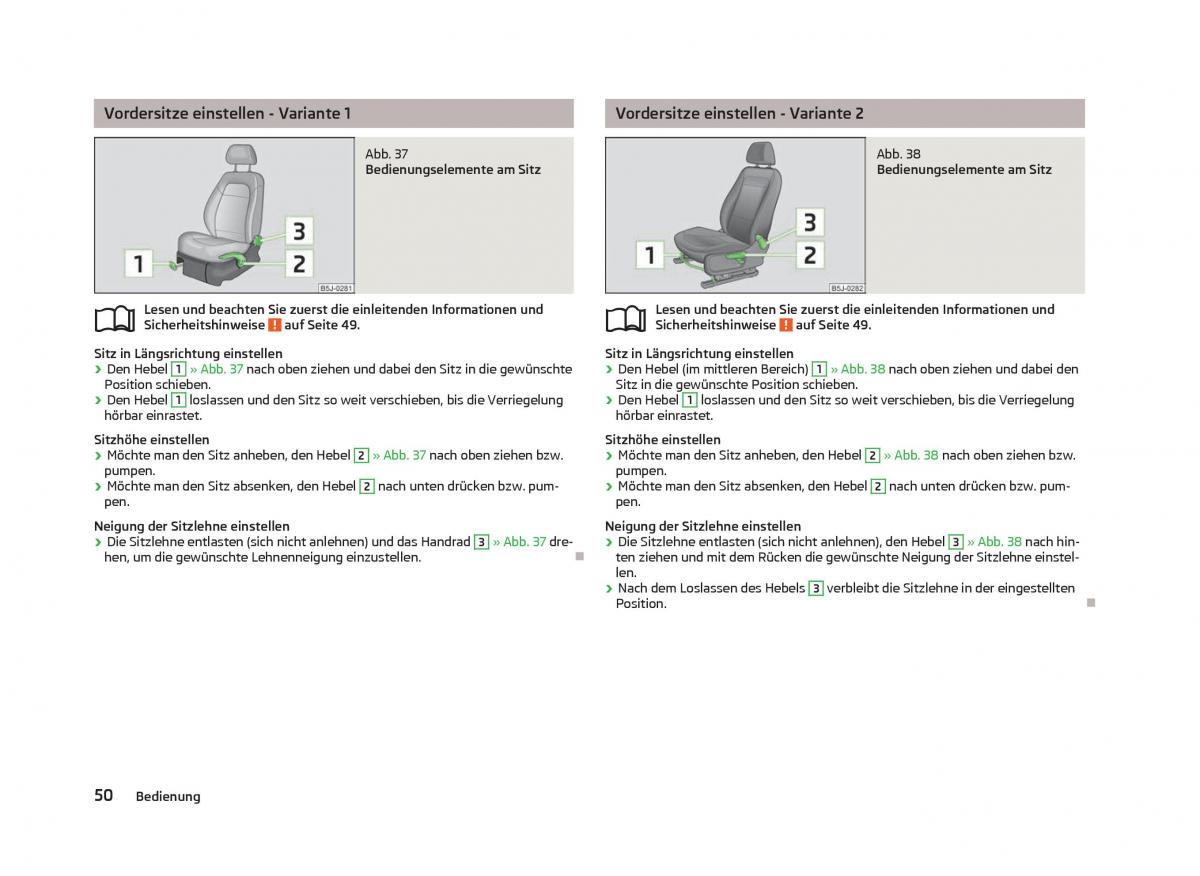 Skoda Fabia II 2 Handbuch / page 52