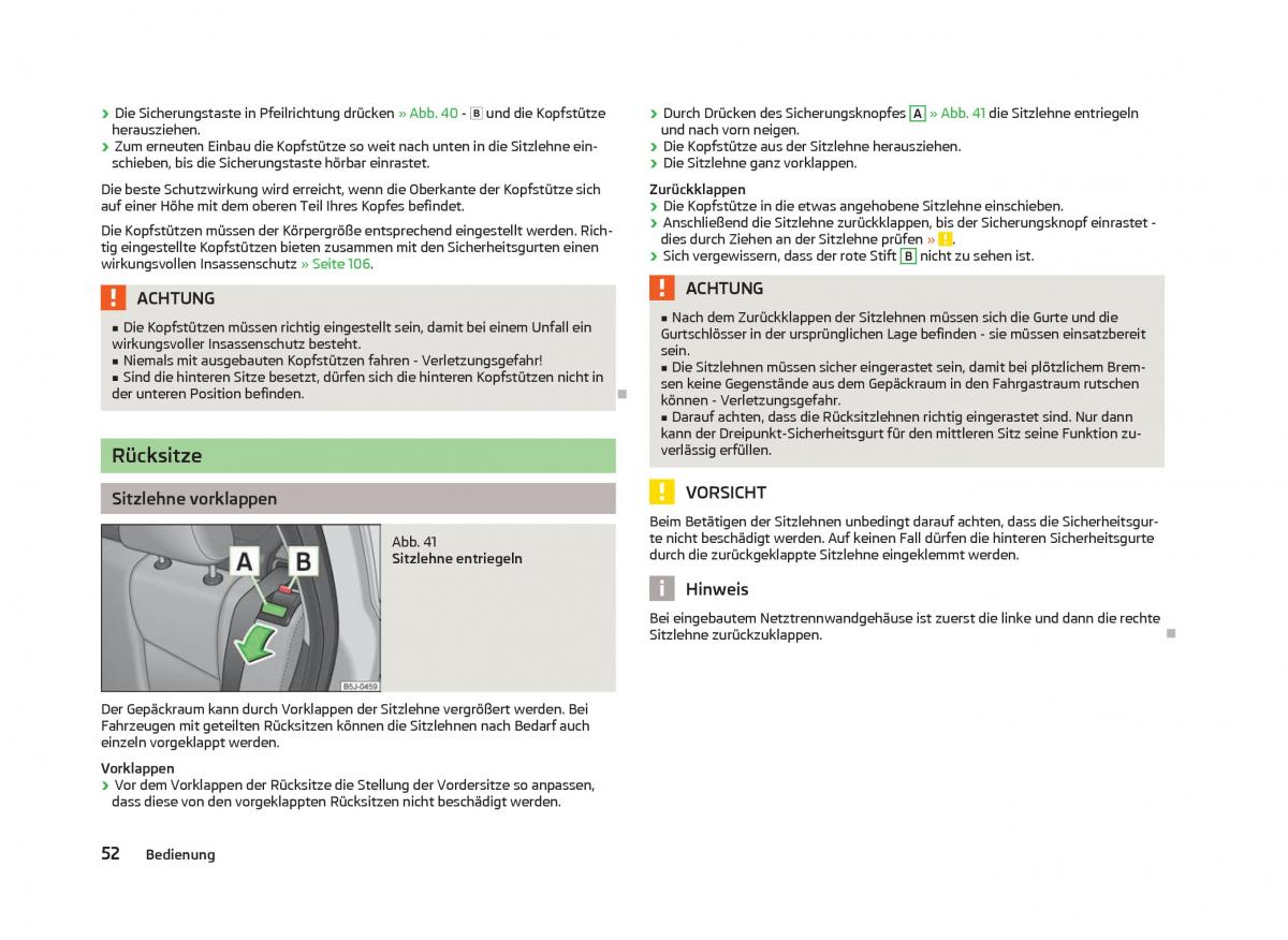 Skoda Fabia II 2 Handbuch / page 54