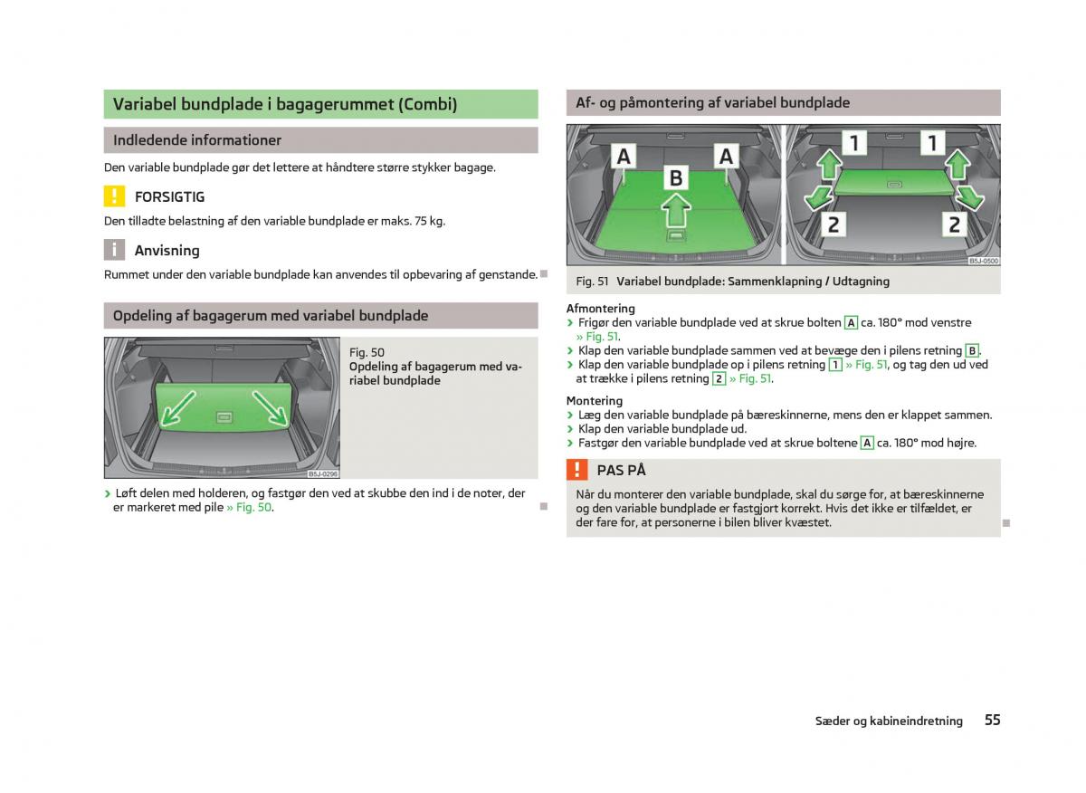 Skoda Fabia II 2 Bilens instruktionsbog / page 57