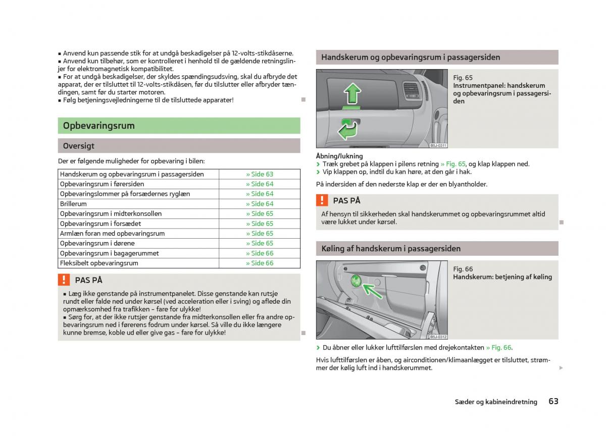 Skoda Fabia II 2 Bilens instruktionsbog / page 65