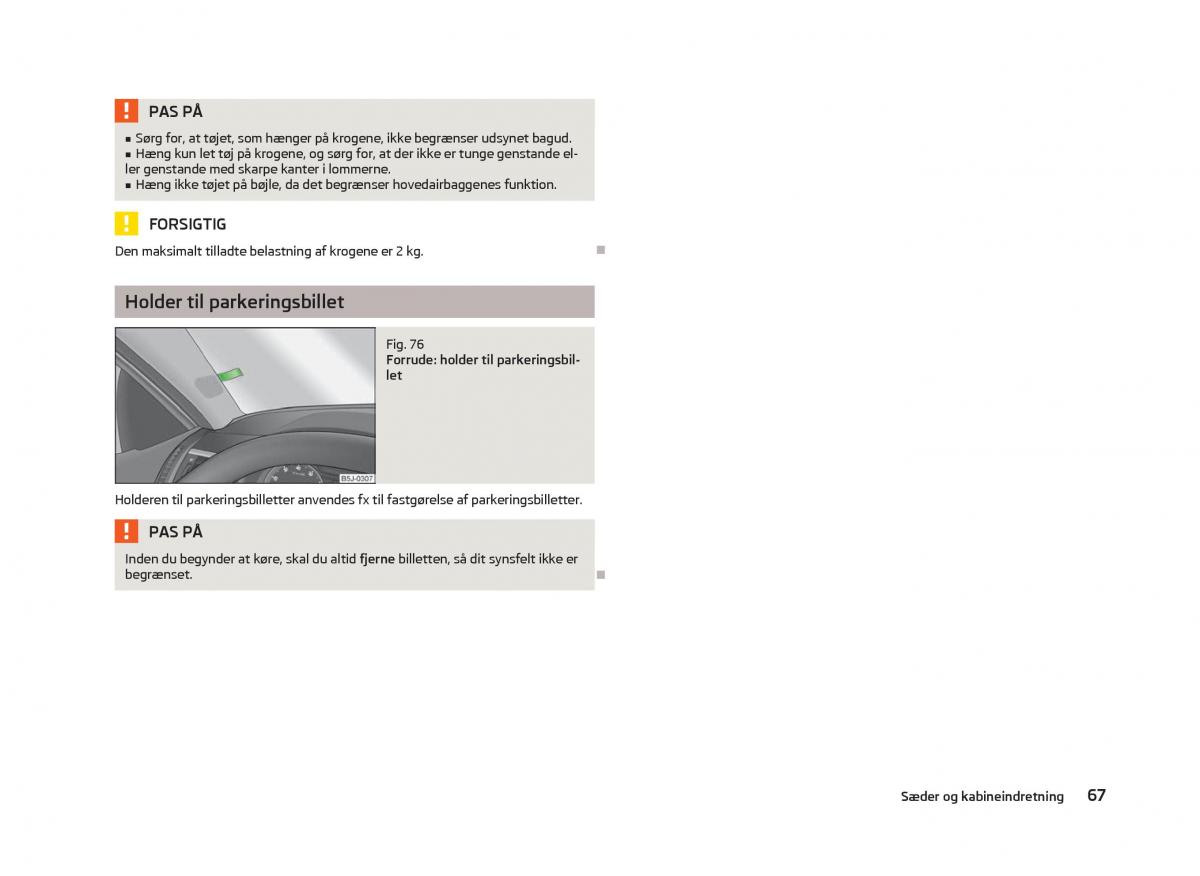 Skoda Fabia II 2 Bilens instruktionsbog / page 69