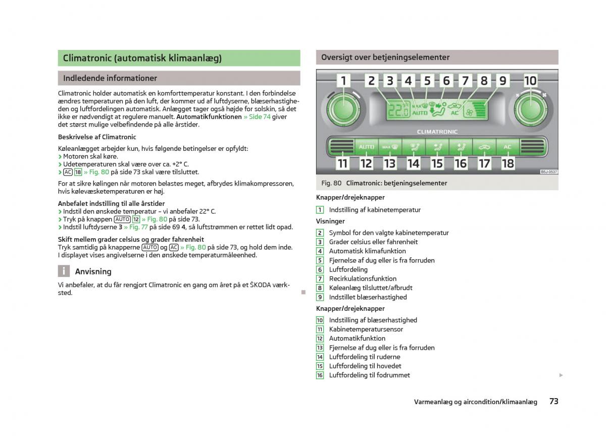 Skoda Fabia II 2 Bilens instruktionsbog / page 75