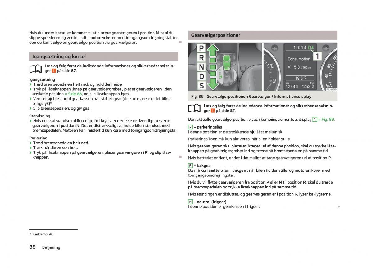 Skoda Fabia II 2 Bilens instruktionsbog / page 90