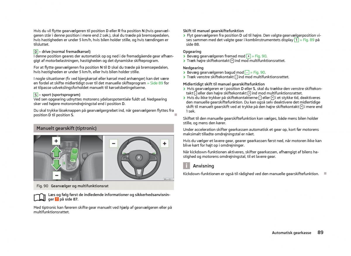 Skoda Fabia II 2 Bilens instruktionsbog / page 91