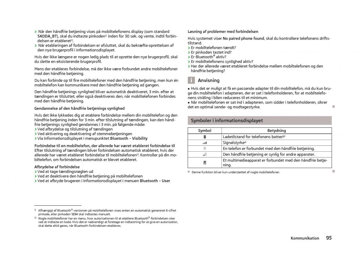 Skoda Fabia II 2 Bilens instruktionsbog / page 97