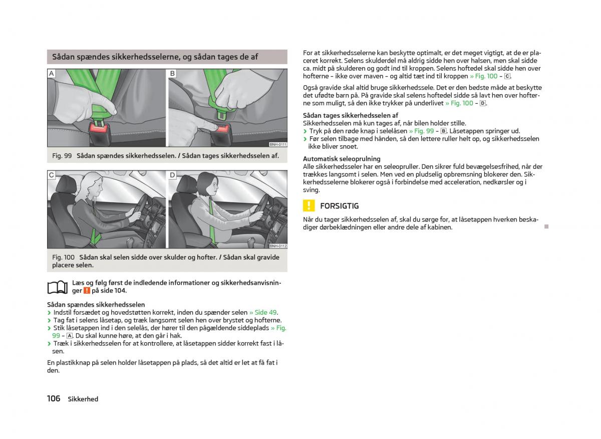 Skoda Fabia II 2 Bilens instruktionsbog / page 108