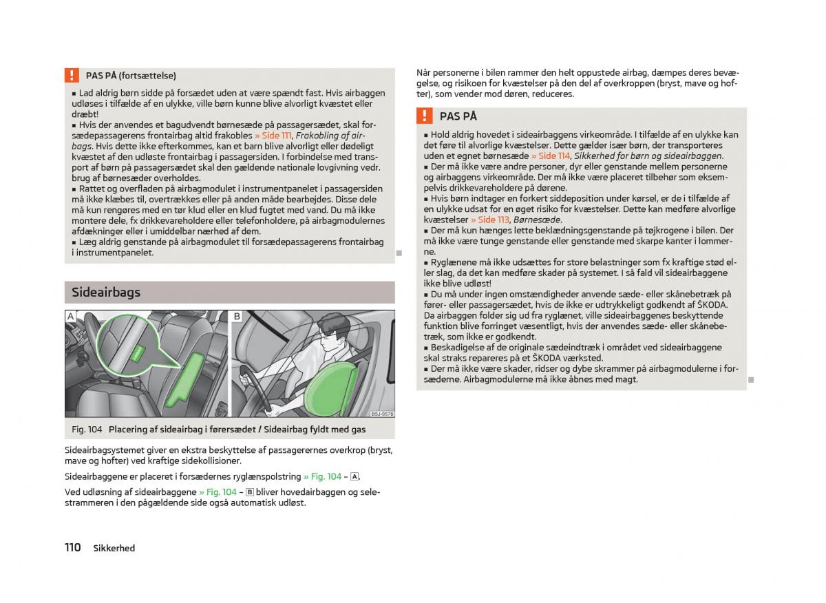 Skoda Fabia II 2 Bilens instruktionsbog / page 112