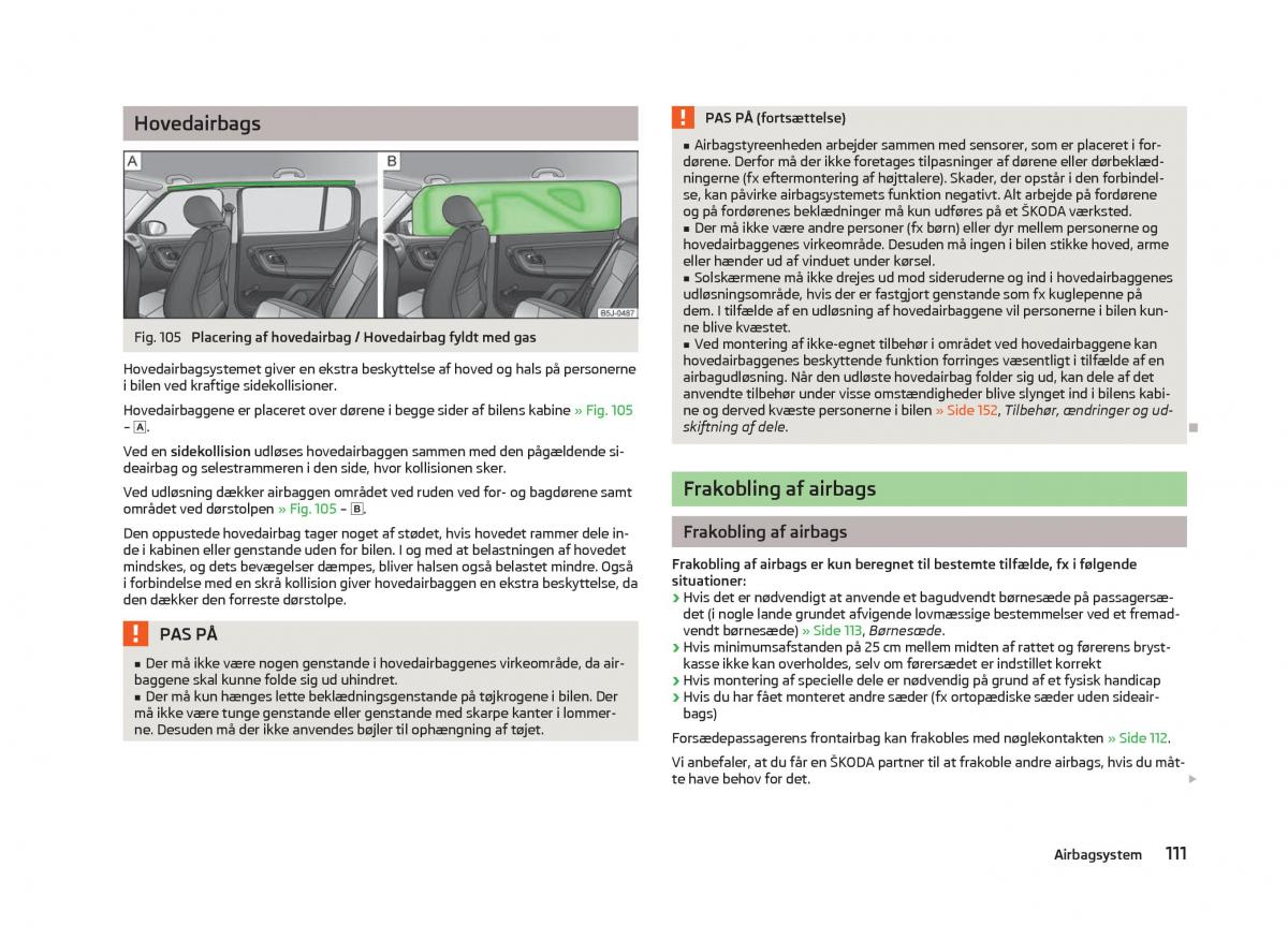 Skoda Fabia II 2 Bilens instruktionsbog / page 113