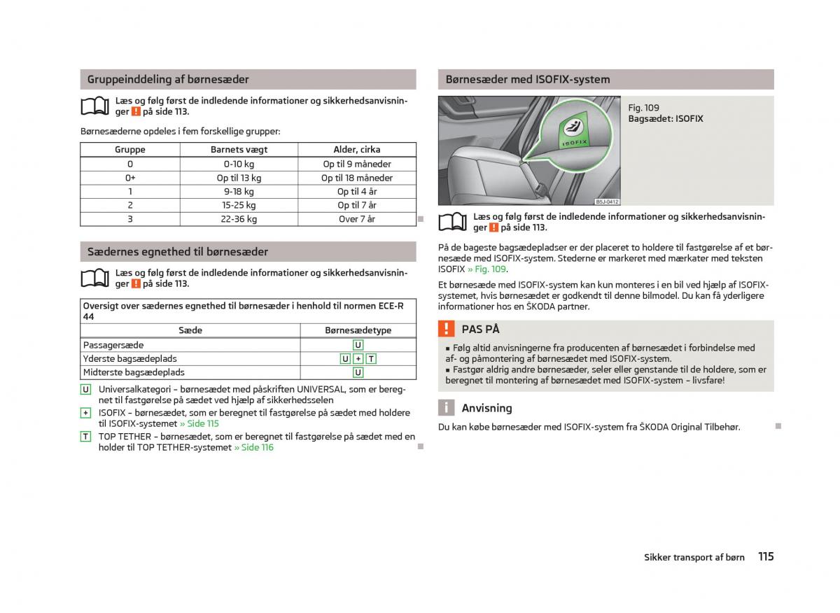 Skoda Fabia II 2 Bilens instruktionsbog / page 117