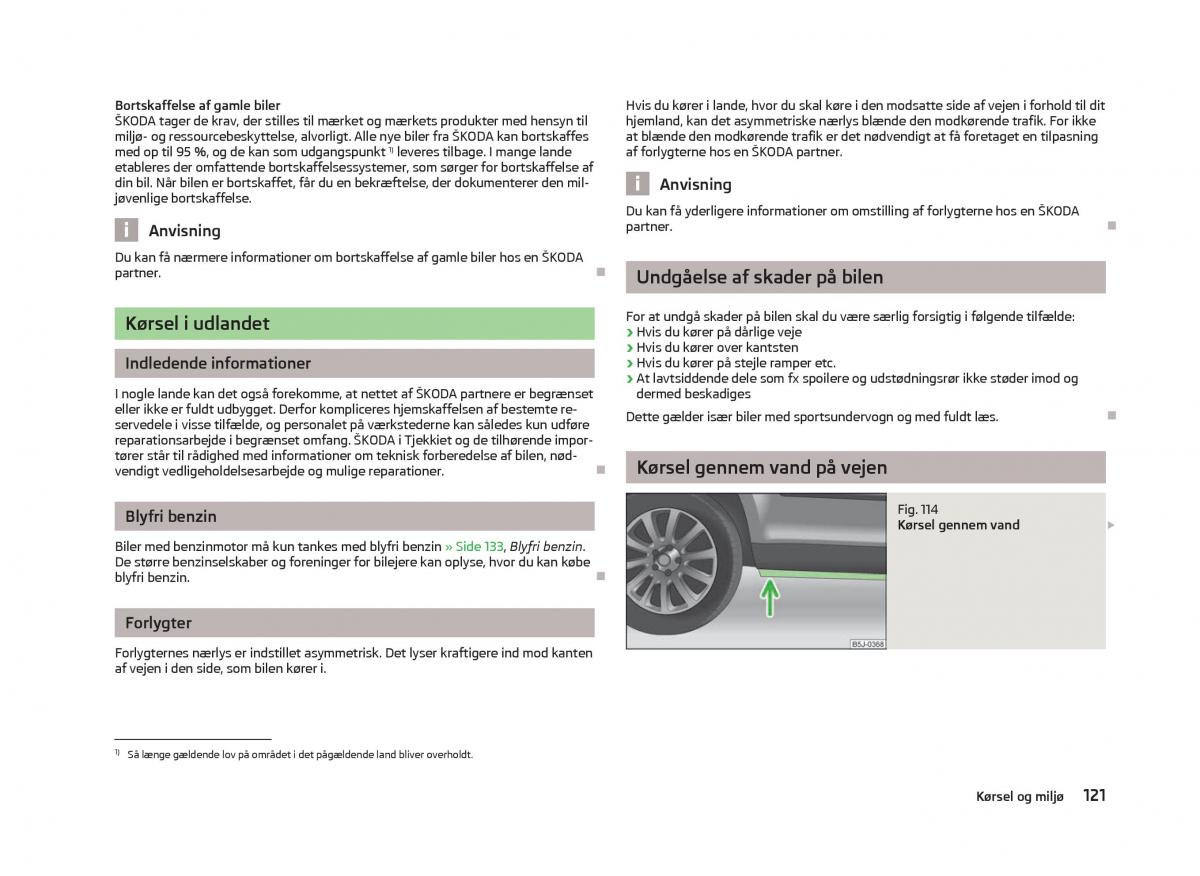 Skoda Fabia II 2 Bilens instruktionsbog / page 123