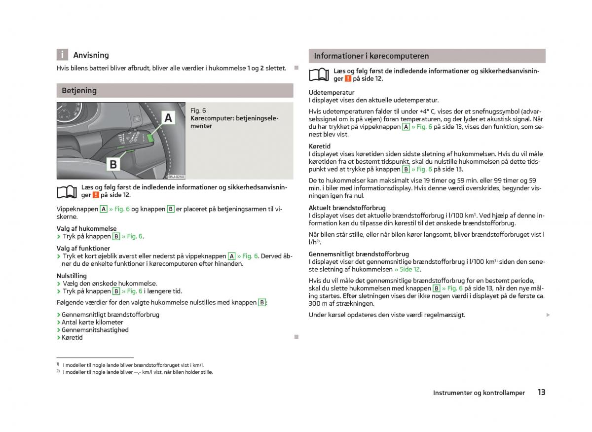 Skoda Fabia II 2 Bilens instruktionsbog / page 15