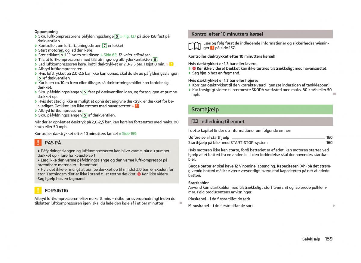 Skoda Fabia II 2 Bilens instruktionsbog / page 161