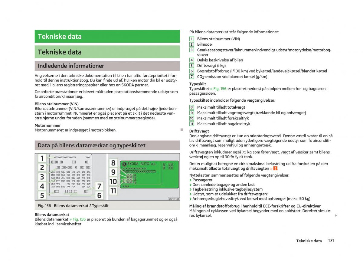 Skoda Fabia II 2 Bilens instruktionsbog / page 173