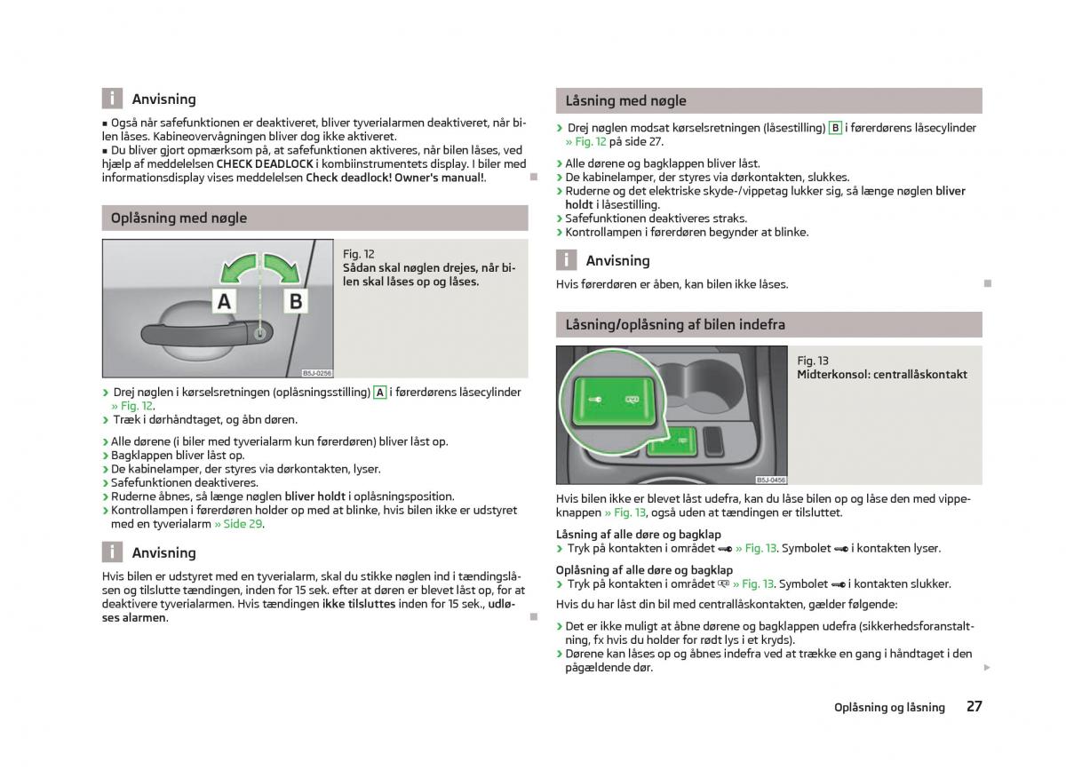 Skoda Fabia II 2 Bilens instruktionsbog / page 29