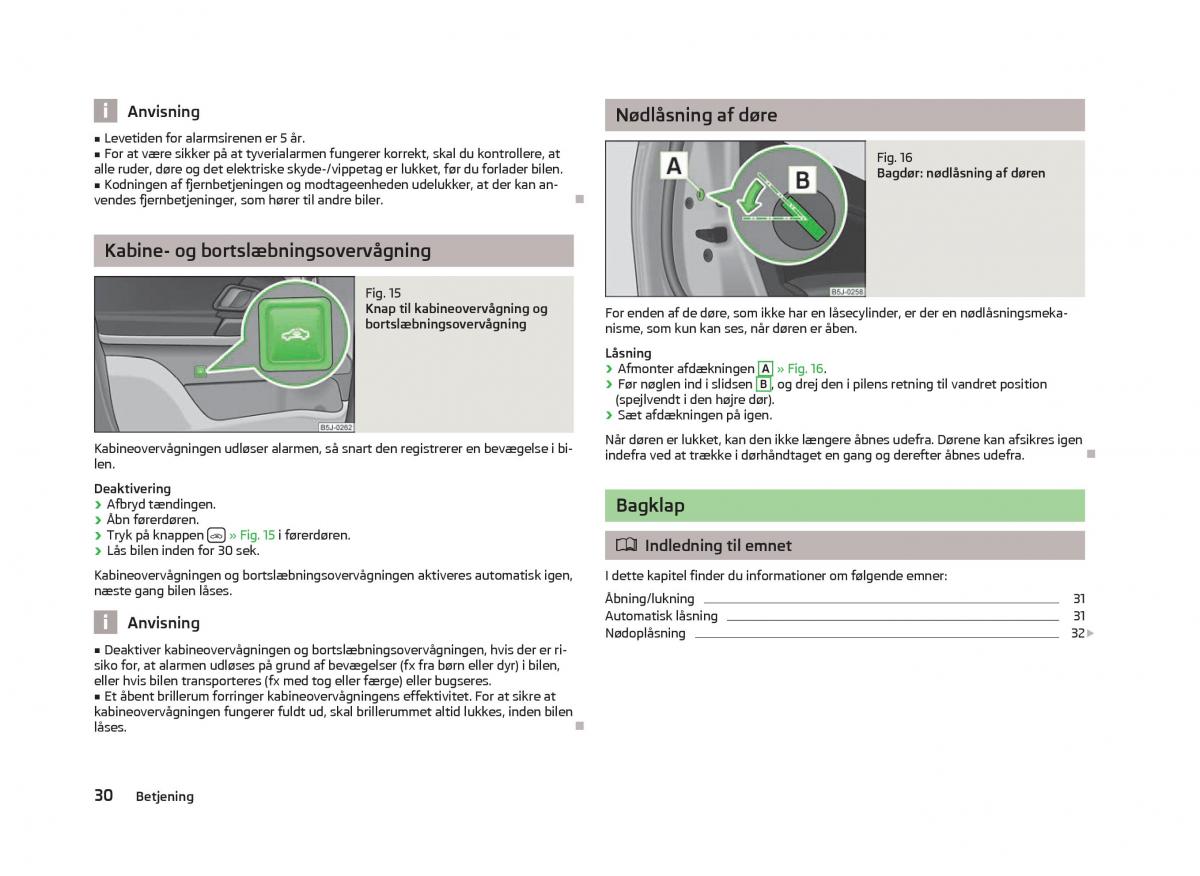 Skoda Fabia II 2 Bilens instruktionsbog / page 32