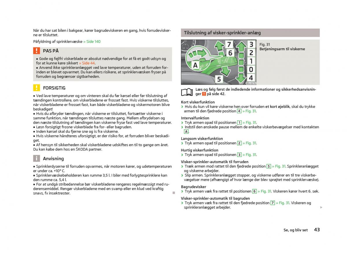 Skoda Fabia II 2 Bilens instruktionsbog / page 45