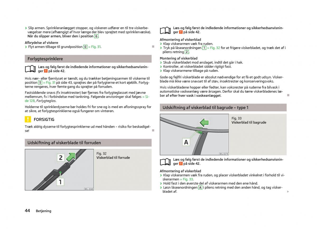 Skoda Fabia II 2 Bilens instruktionsbog / page 46