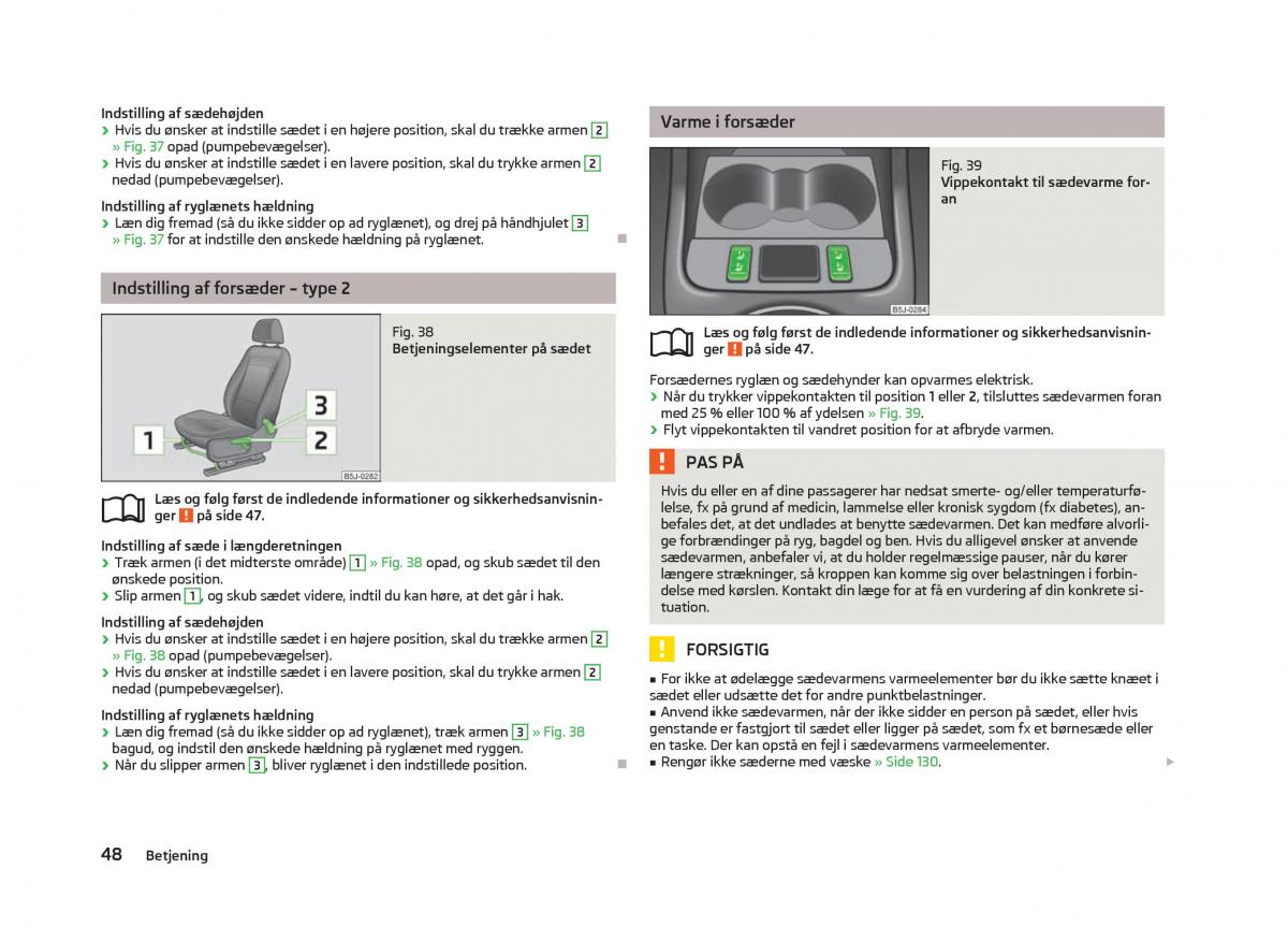 Skoda Fabia II 2 Bilens instruktionsbog / page 50