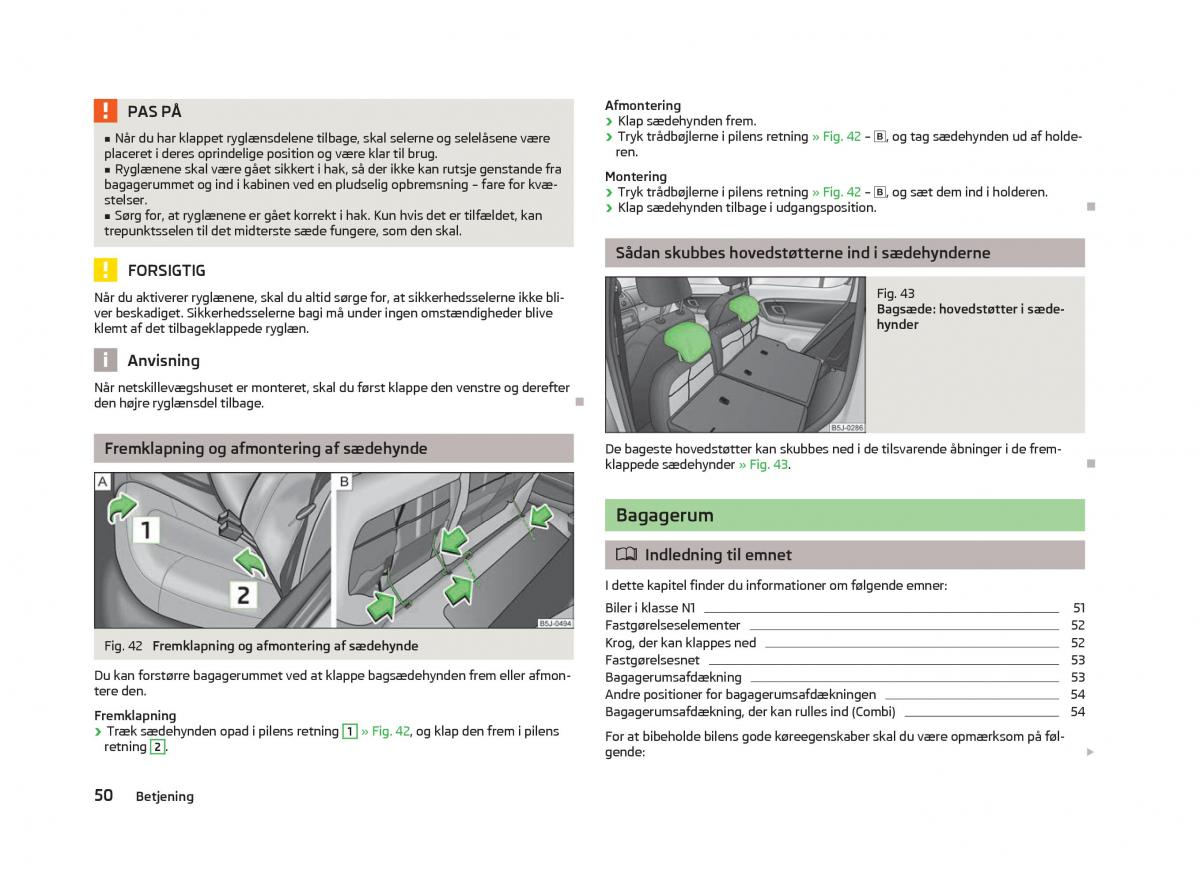 Skoda Fabia II 2 Bilens instruktionsbog / page 52