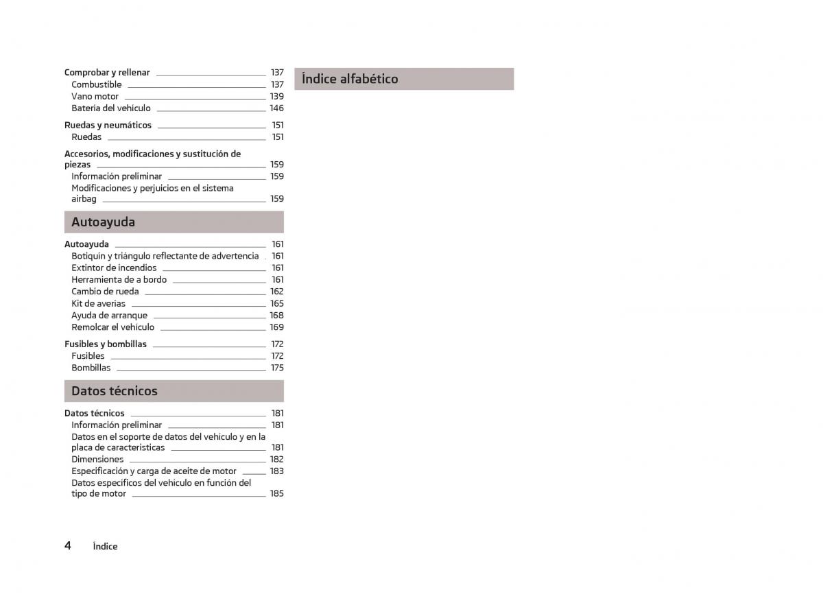 Skoda Fabia II 2 manual del propietario / page 6