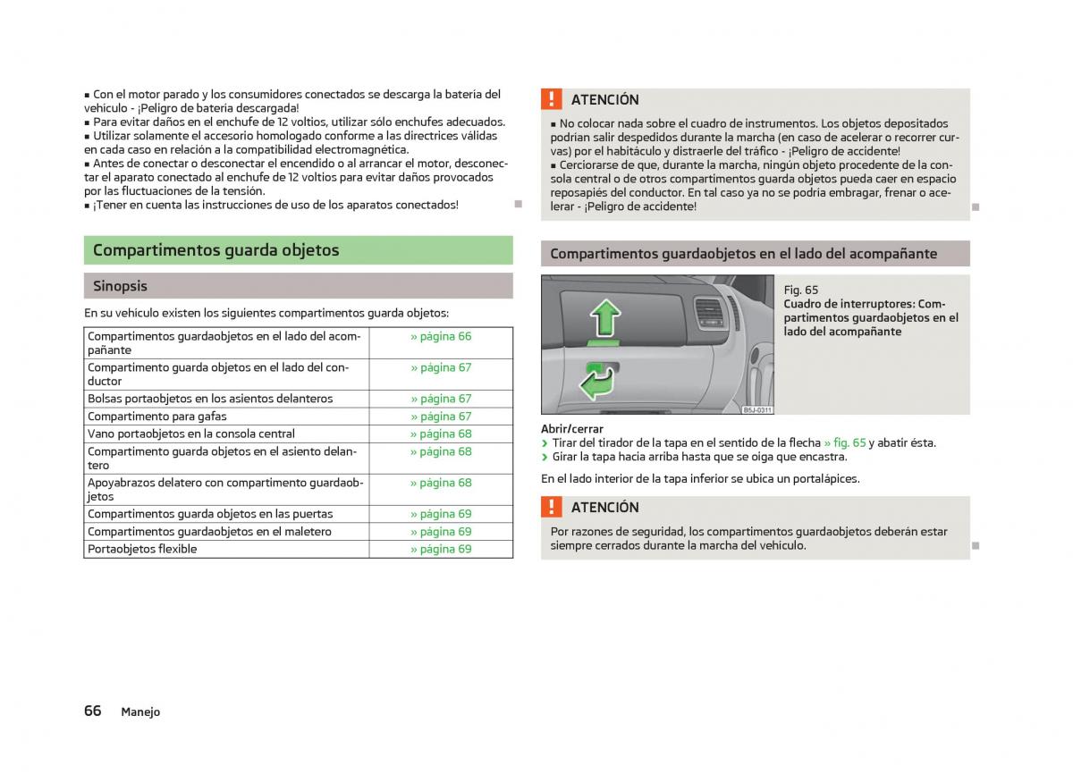 Skoda Fabia II 2 manual del propietario / page 68