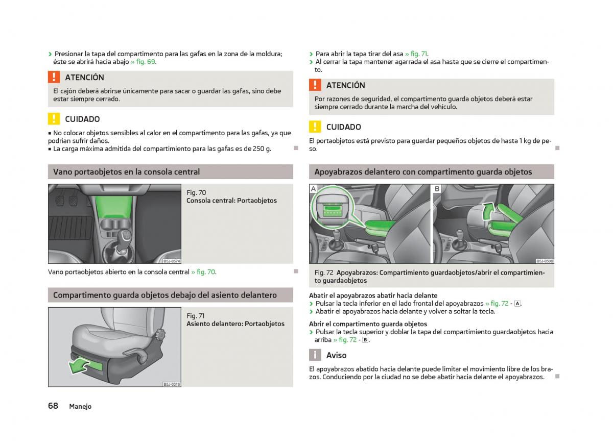 Skoda Fabia II 2 manual del propietario / page 70