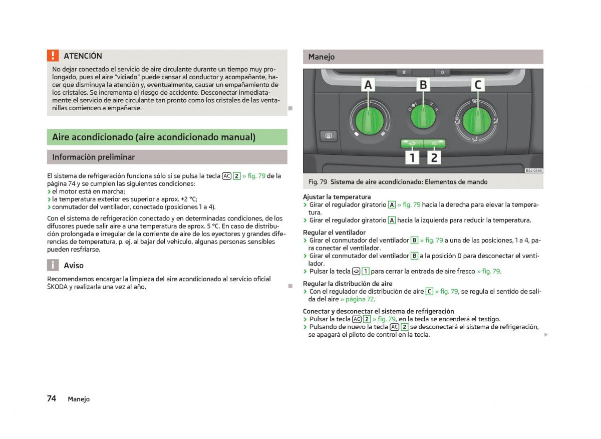 Skoda Fabia II 2 manual del propietario / page 76