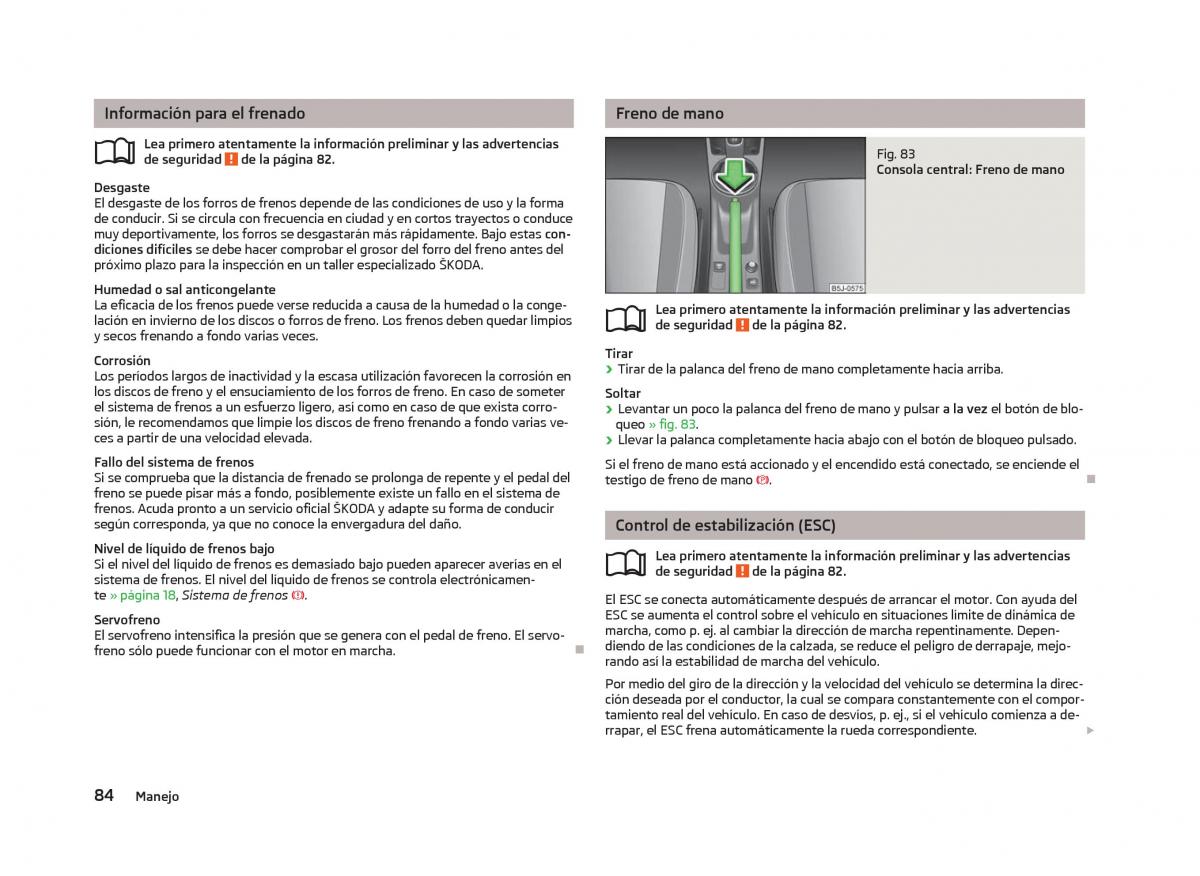 Skoda Fabia II 2 manual del propietario / page 86