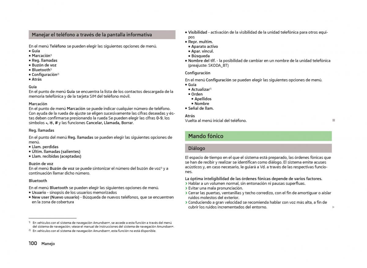 Skoda Fabia II 2 manual del propietario / page 102