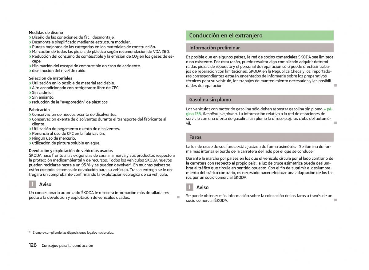 Skoda Fabia II 2 manual del propietario / page 128