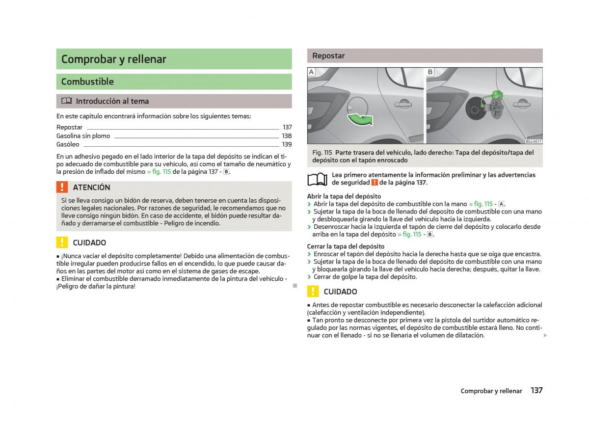 Skoda Fabia II 2 manual del propietario / page 139