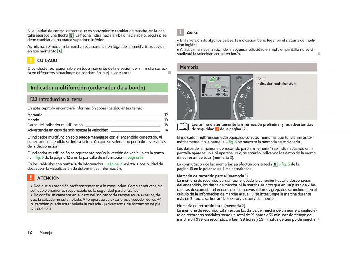 Skoda Fabia II 2 manual del propietario / page 14