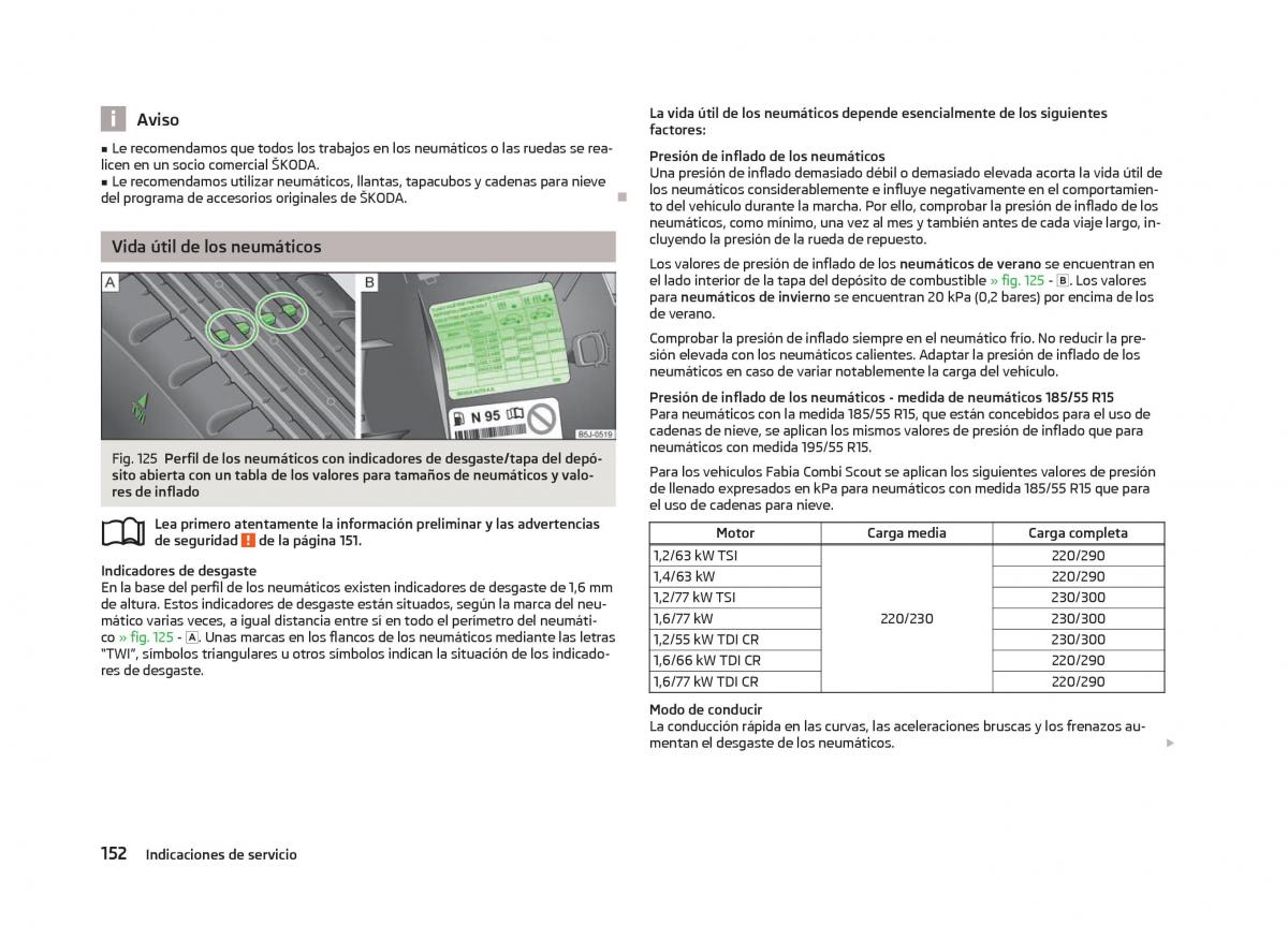 Skoda Fabia II 2 manual del propietario / page 154