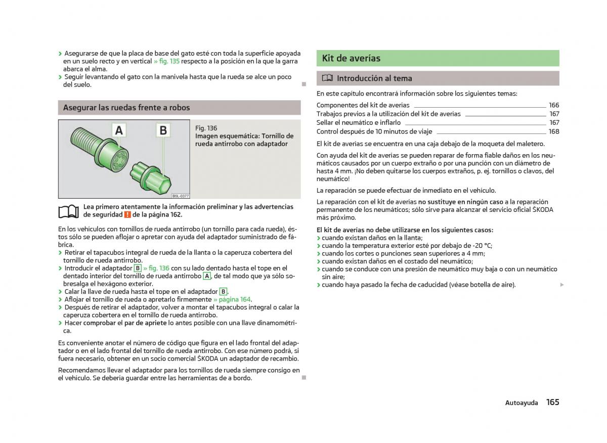 Skoda Fabia II 2 manual del propietario / page 167