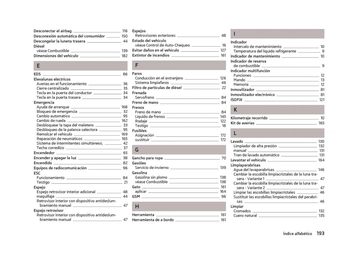 Skoda Fabia II 2 manual del propietario / page 195