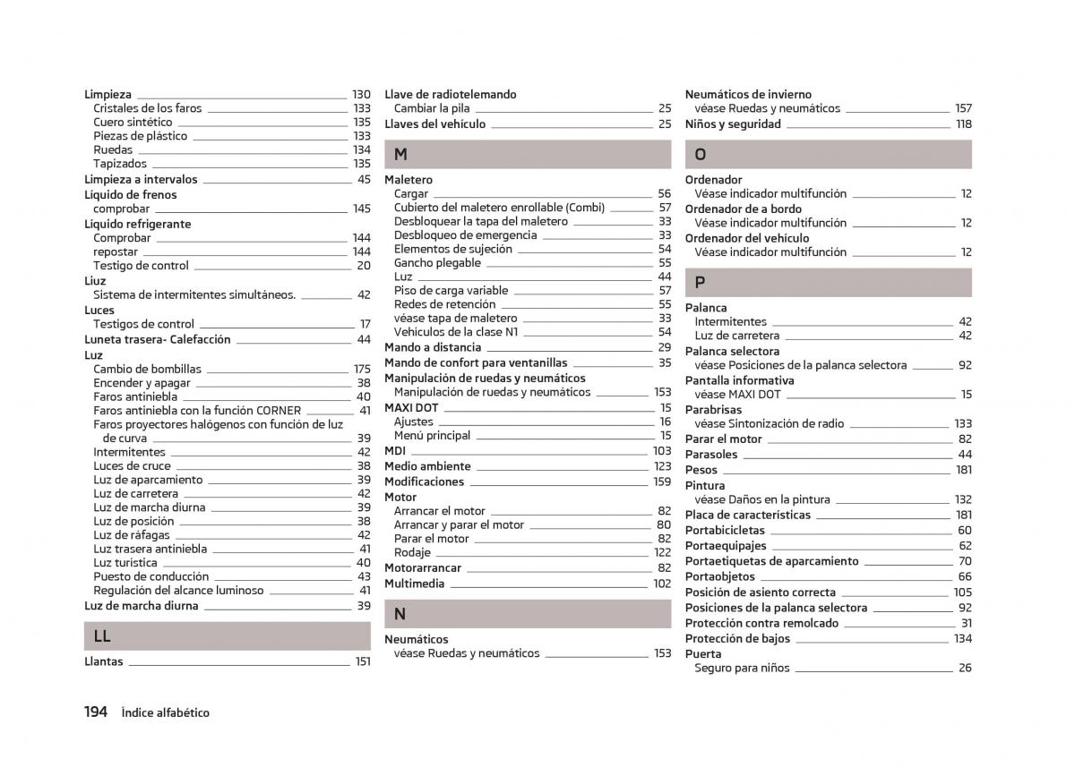 Skoda Fabia II 2 manual del propietario / page 196