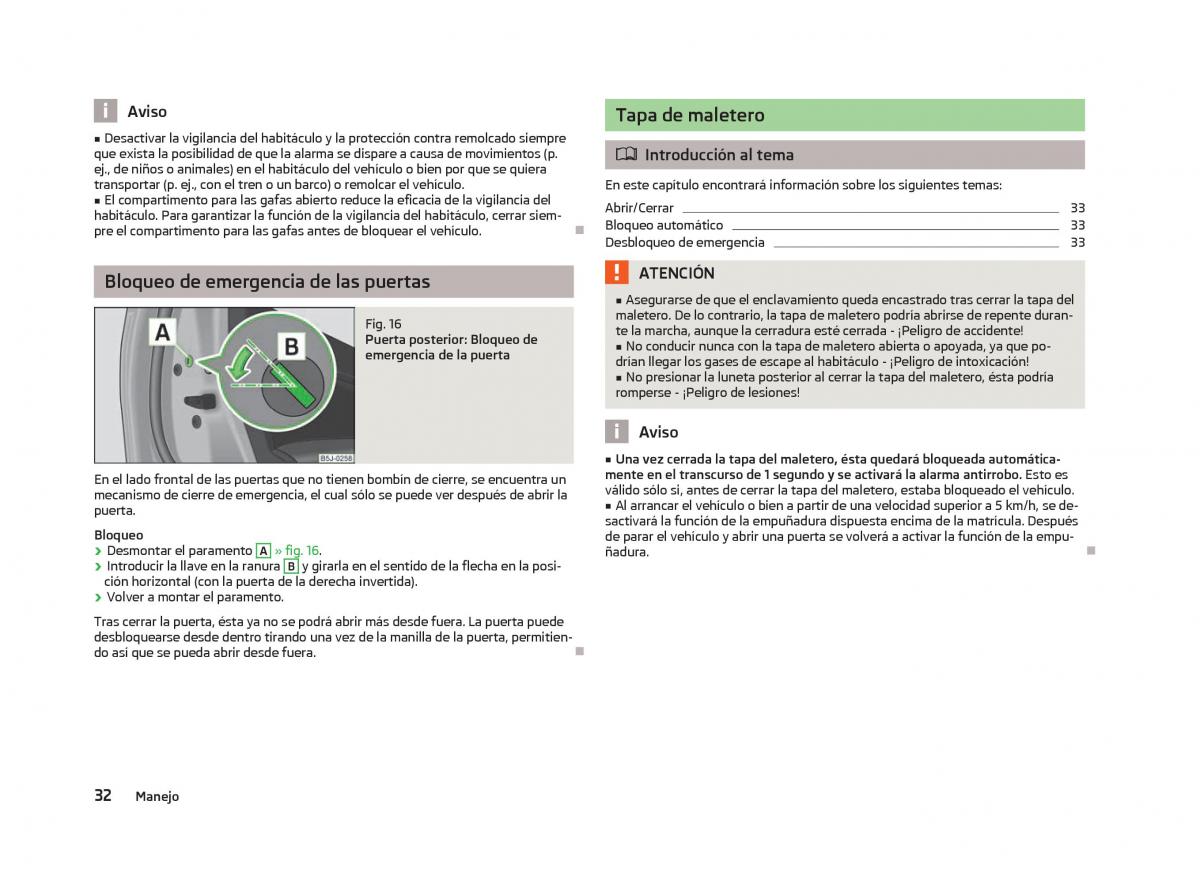 Skoda Fabia II 2 manual del propietario / page 34