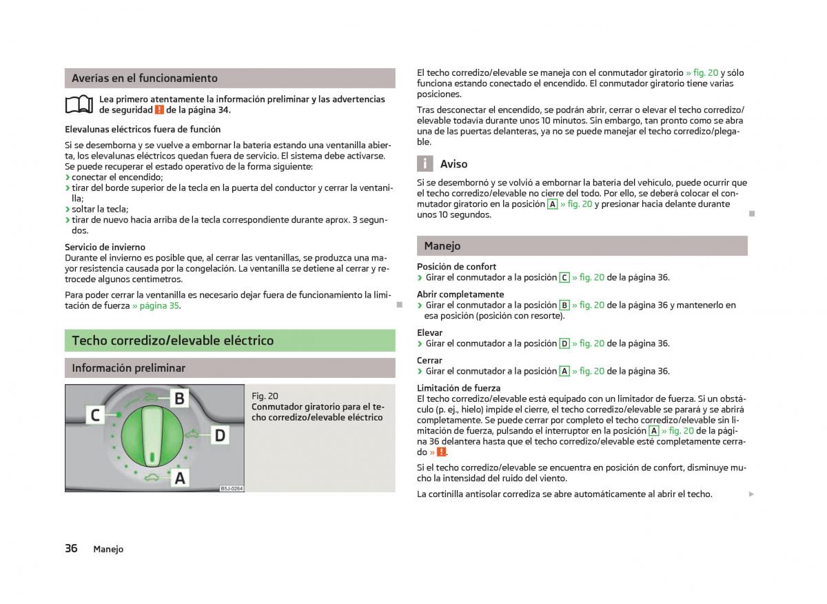 Skoda Fabia II 2 manual del propietario / page 38