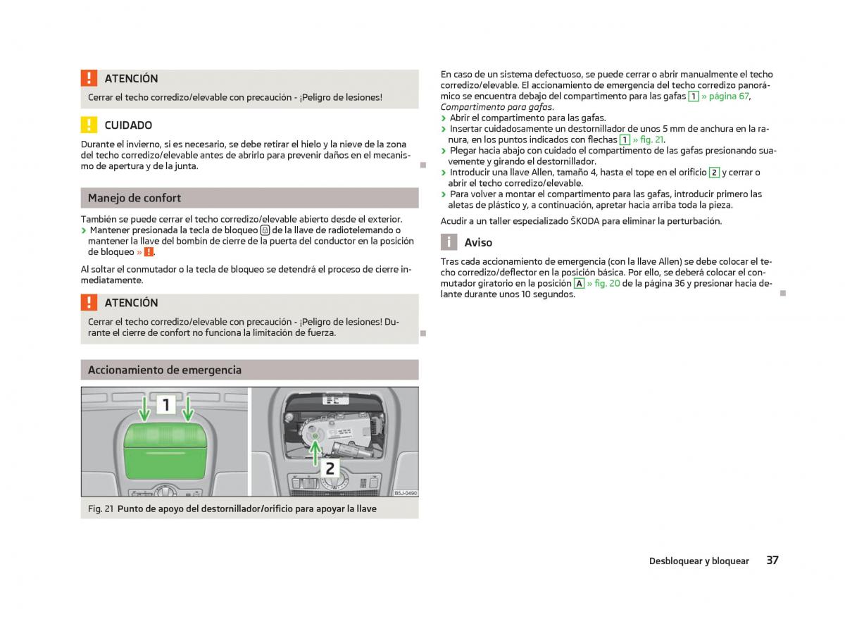 Skoda Fabia II 2 manual del propietario / page 39