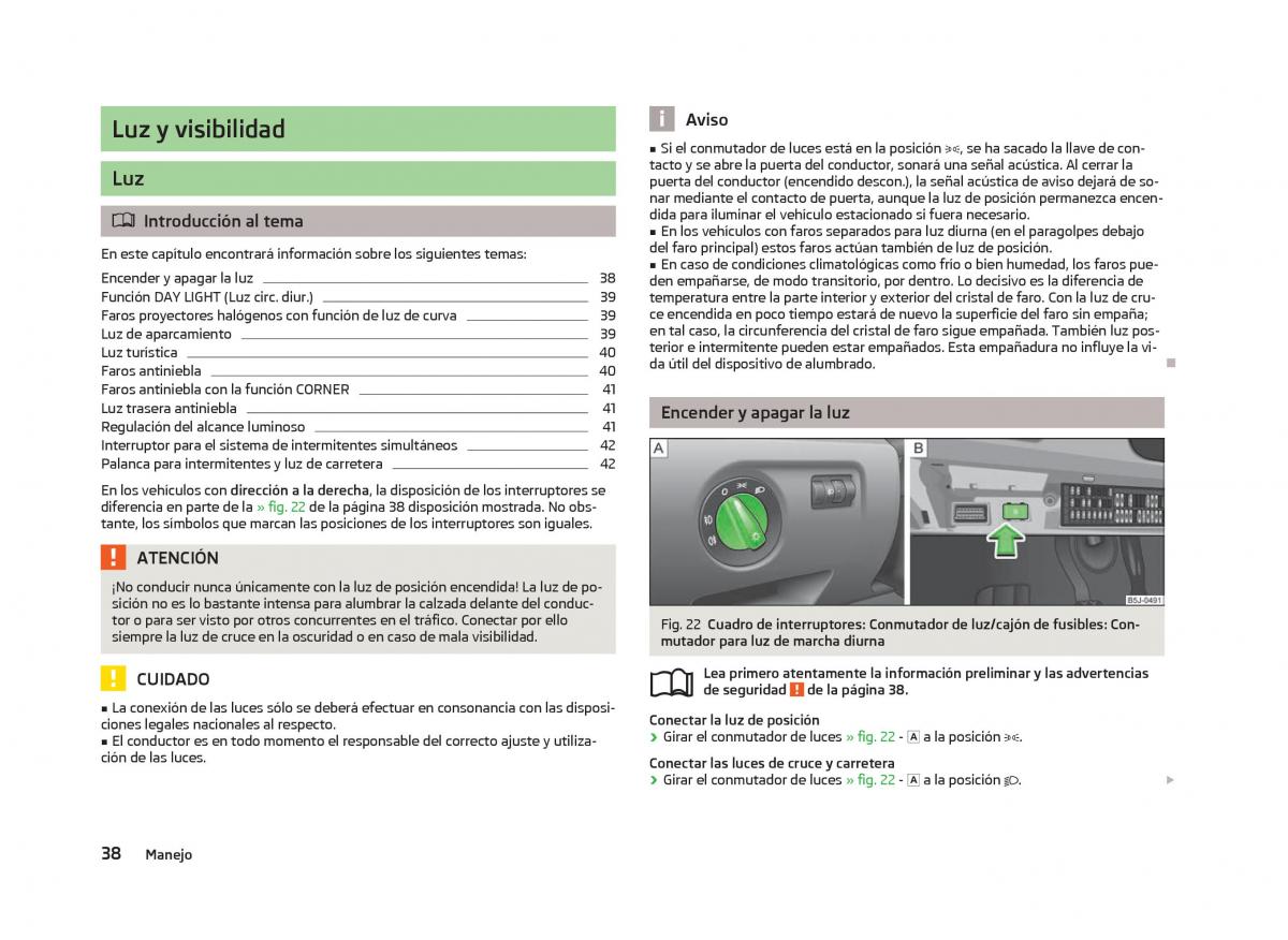 Skoda Fabia II 2 manual del propietario / page 40