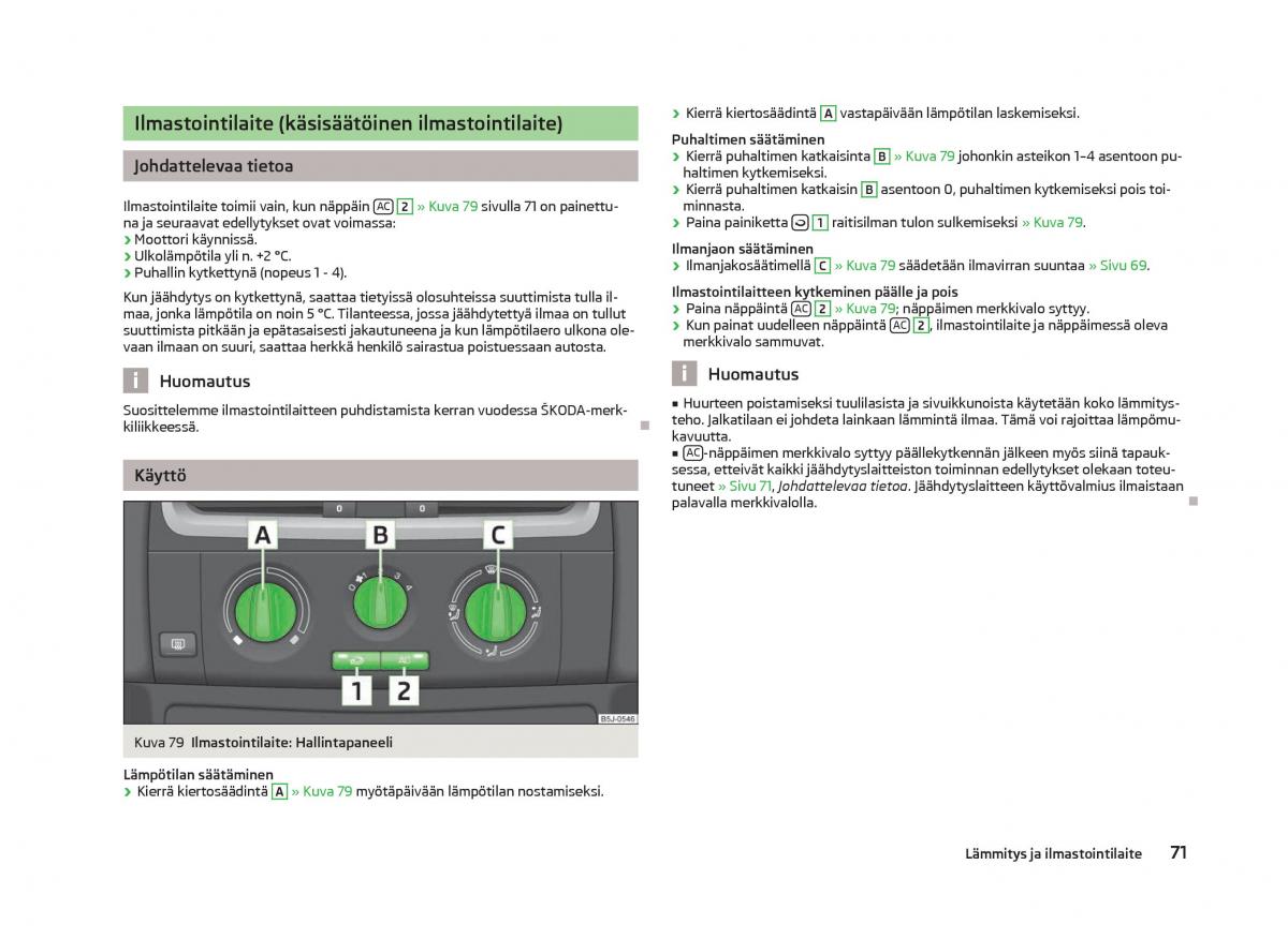 Skoda Fabia II 2 omistajan kasikirja / page 73