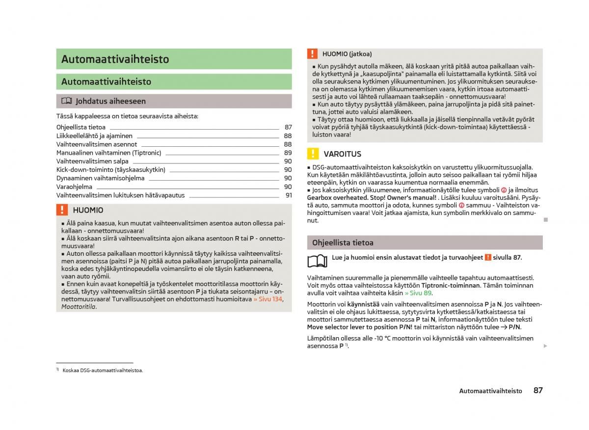 Skoda Fabia II 2 omistajan kasikirja / page 89