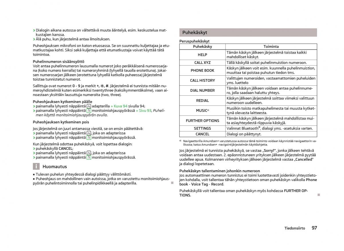 Skoda Fabia II 2 omistajan kasikirja / page 99