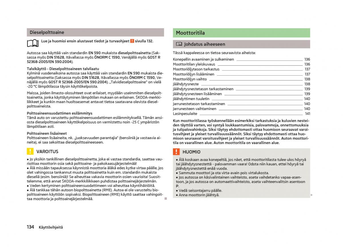 Skoda Fabia II 2 omistajan kasikirja / page 136