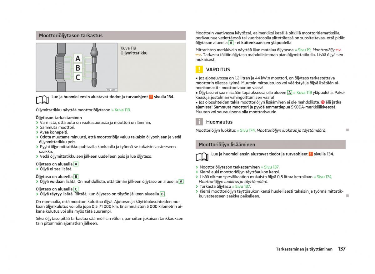 Skoda Fabia II 2 omistajan kasikirja / page 139