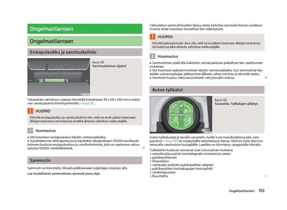 Skoda Fabia II 2 omistajan kasikirja / page 155