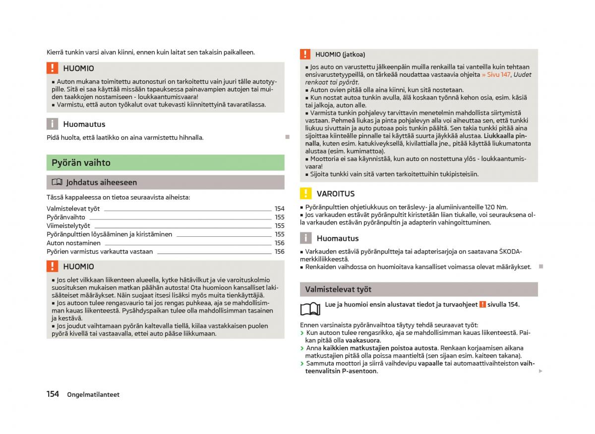 Skoda Fabia II 2 omistajan kasikirja / page 156