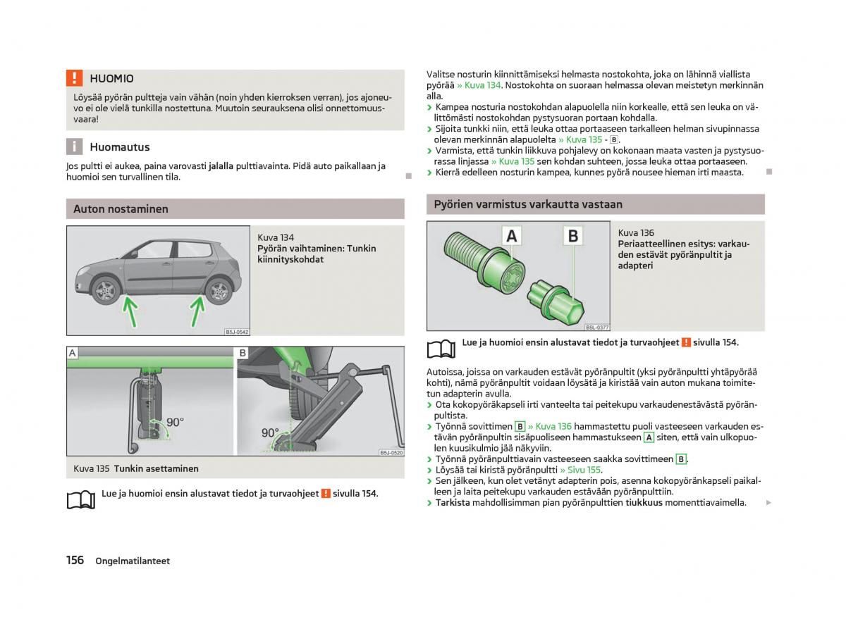 Skoda Fabia II 2 omistajan kasikirja / page 158