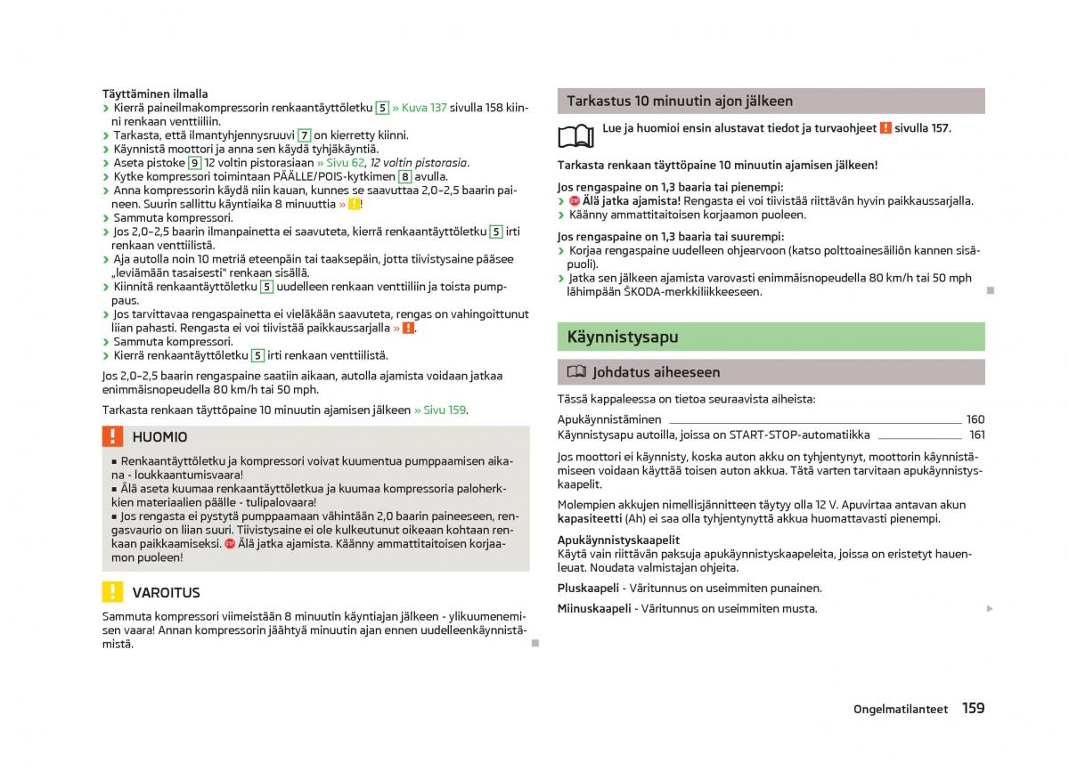 Skoda Fabia II 2 omistajan kasikirja / page 161