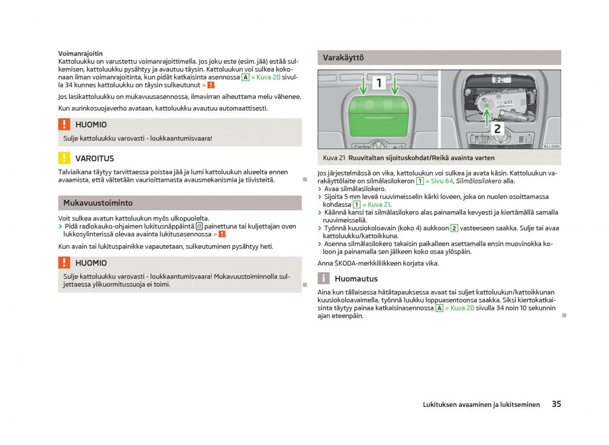 Skoda Fabia II 2 omistajan kasikirja / page 37